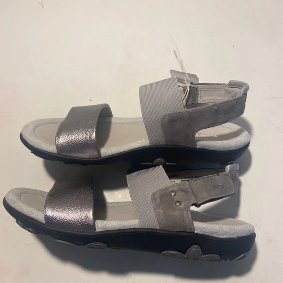 Jambu gray leather sandals with Velcro heel strap various sizes all NWT - Picture 4 of 7